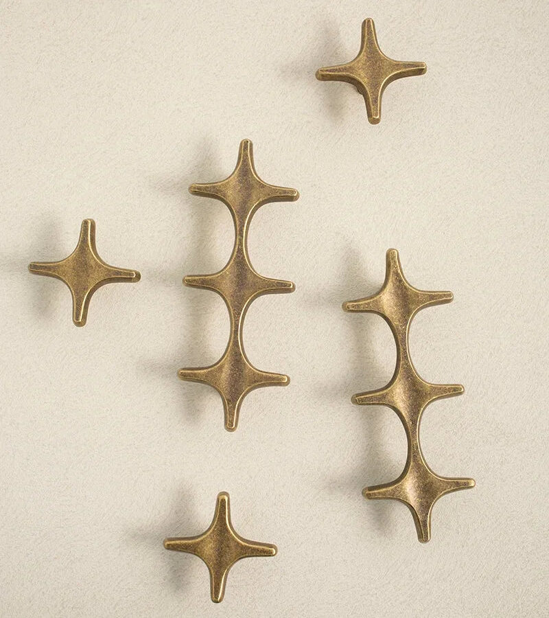Crossbar Brass Cabinet Knobs - Linear Drawer Pulls