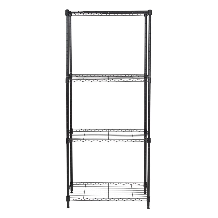 4-Tier Slim Profile Shelving Unit - Black